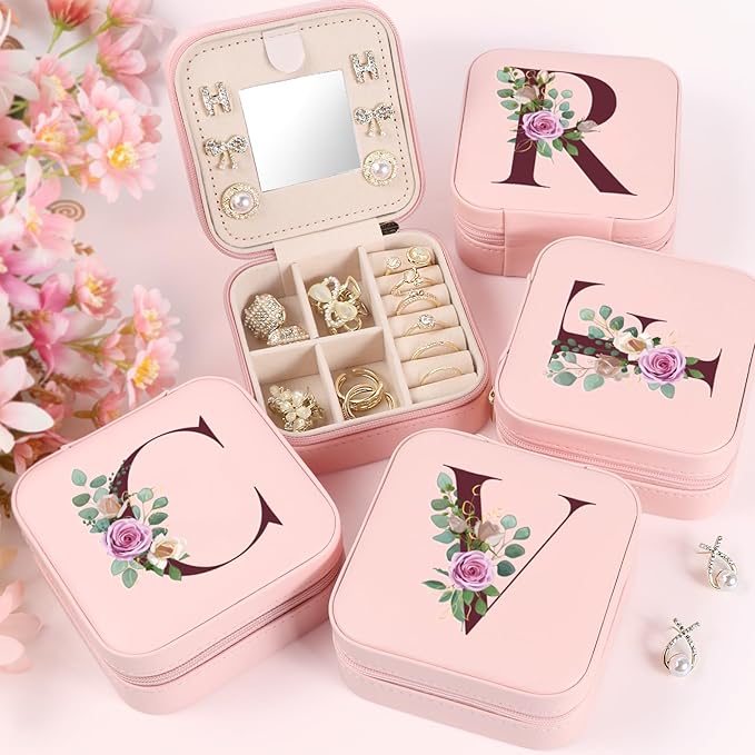 Easter Basket Stuffers for Teens Essentials, Valentines Day Christmas Stocking Stuffers for Women Teen Girl Gifts Trendy Stuff Travel Jewelry Box Case Organizer Personalized Birthday Gifts