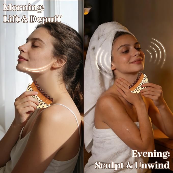 Lymphatic Contour Face Brush, Lymphatic Drainage Brush with Soft Bristles, Gua Sha for Sculpting, Anti-Puffiness, Lift & Tighten, Ergonomic & Hypoallergenic, Suitable for All Skin Types