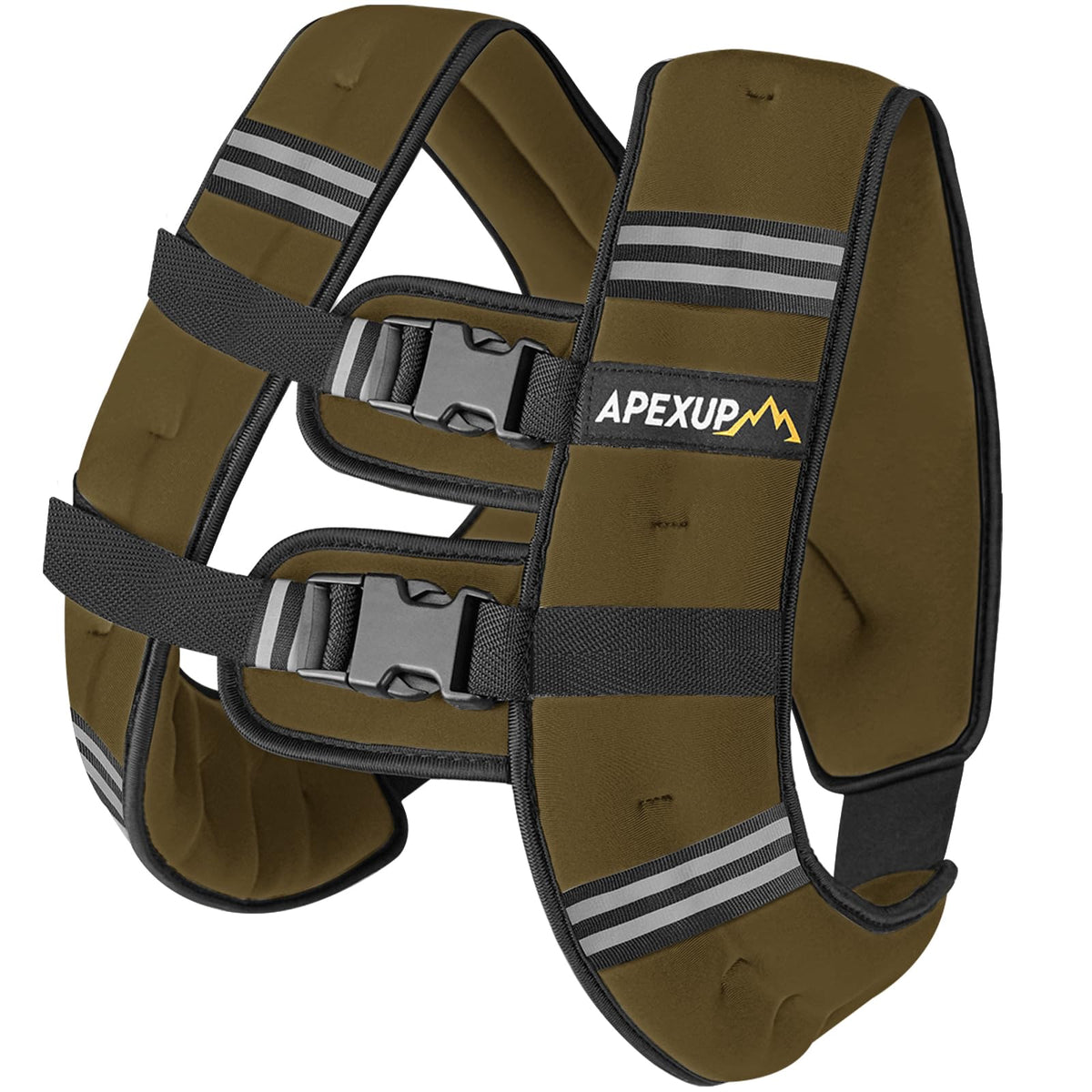 APEXUP 20lbs Weighted Vest Men Women, Weight Vest for Women Workout Equipment for Strength Training Running (Khaki)