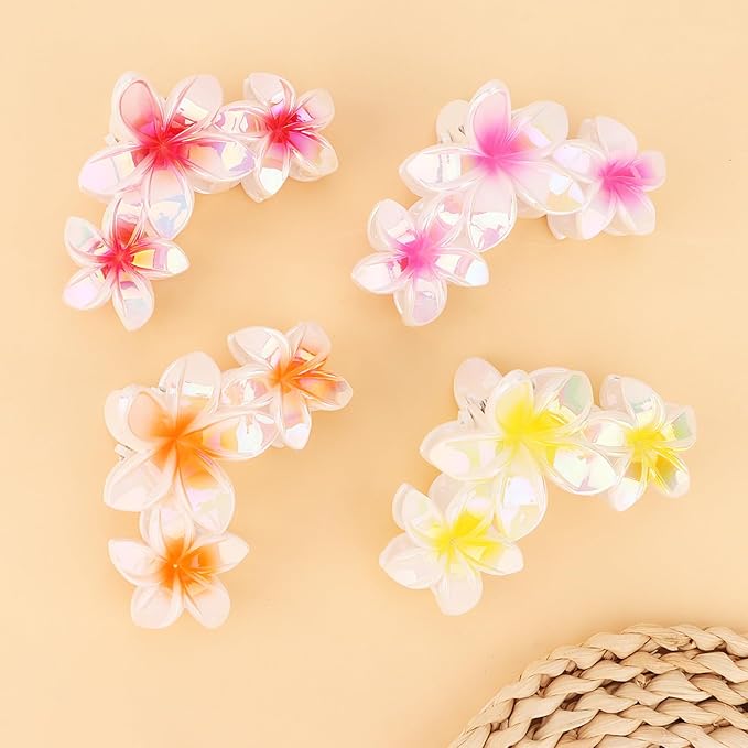 Hawaiian Flower Hair Clips Large Matte Hair Claw for Women Non-Slip Strong Hold Clips for Thick Hair, Hair Accessories