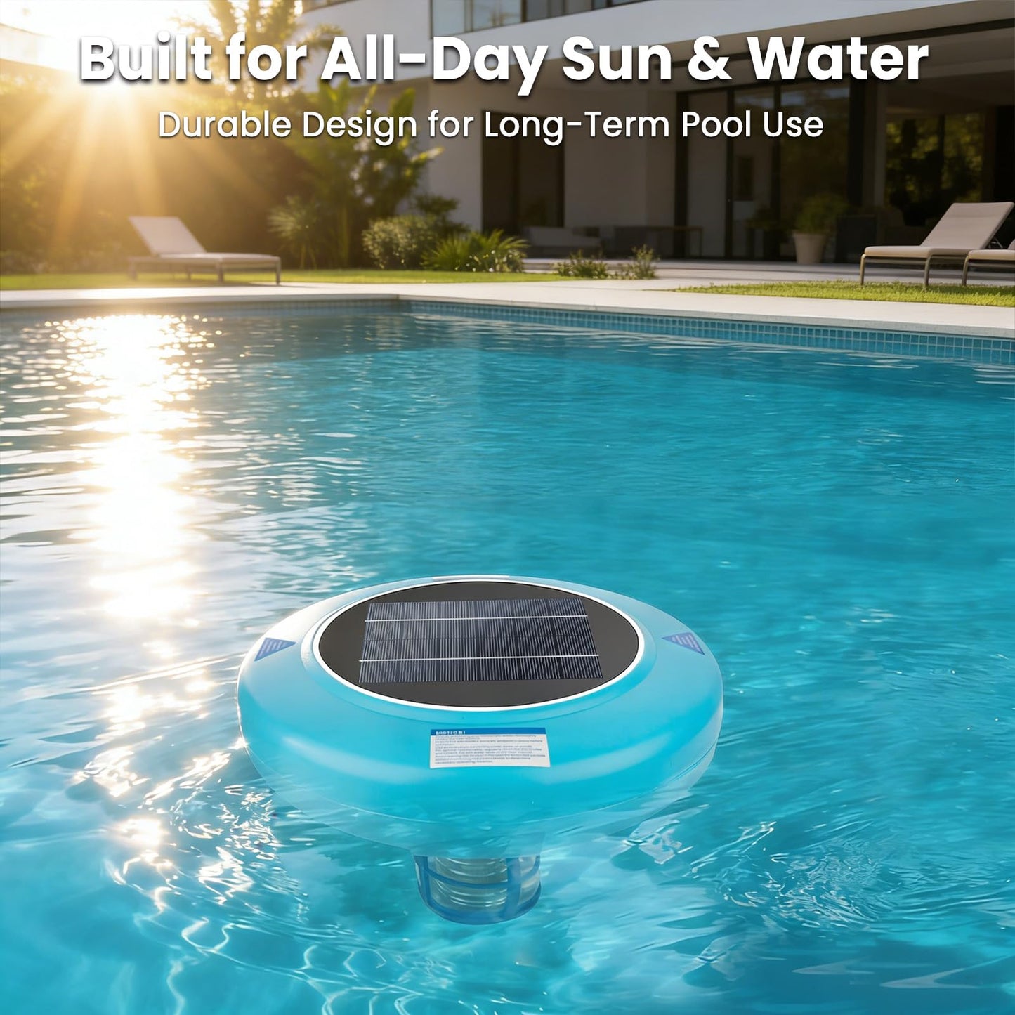 Solar Pool Ionizer – Durable Copper Anode & Oversized Solar Panel for Pools Up to 45,000 Gallons, Maintain Water Clarity with Minimal Maintenance