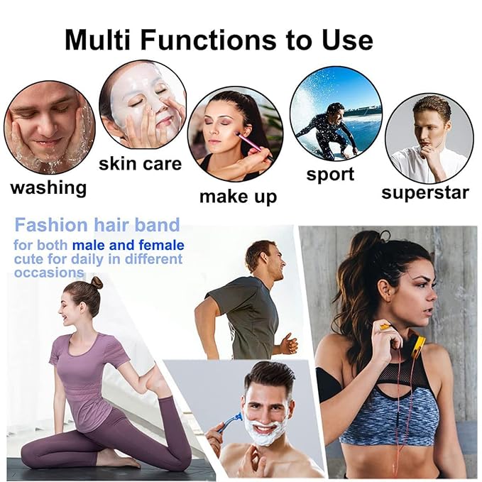 Metal Headband for Men, Unisex Black Wavy Spring Hair Band, Zig Zag Head Band, Fashion Elastic Hair Accessories, Multipack Options Available (8 Pack)