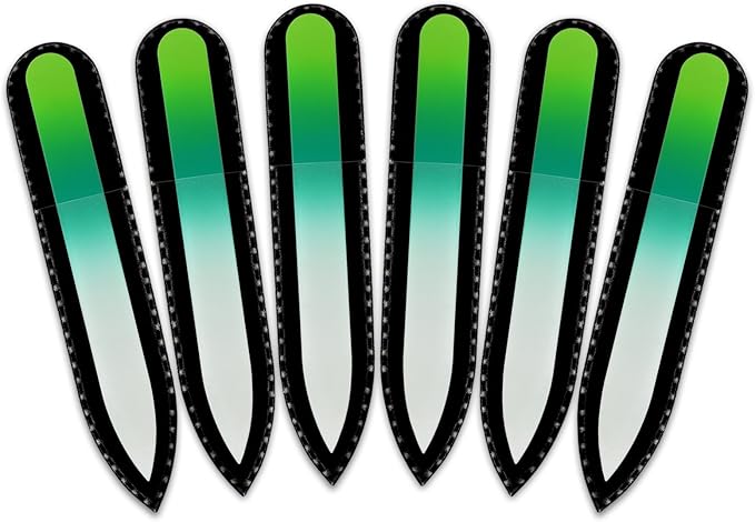 Mont Bleu Rainbow Crystal Nail File in Black Pouch - Small/Purse Size - Czech Tempered Glass - Handmade in Bohemia (Czech Republic)
