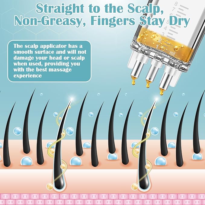 2 PCS Minoxidil Applicators with Cleaning Brush and Dropper, Anglecai Scalp Applicator Comb for Hair Oil Applicator Brush, Minoxidil Brushes for Scalp Applicator Comb for Hair Growth
