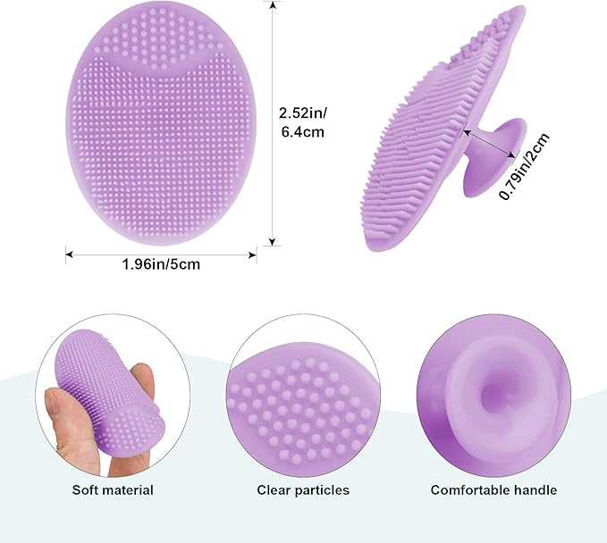 Baby Hair Brush and Comb Set for Newborns & Toddlers | Wooden Baby Brush Set with Soft Goat Bristles l Wood Comb l Purple Cradle Cap Brush| Ideal for Cradle Cap (3 Piece)