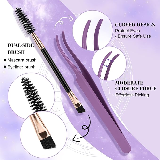 B&Q Wispy Lash Clusters Kit B01, DIY Lash Extension Kit 156PCS Eyelash Extension Kit, Soft Natural Lash Clusters 8-18MIX D Curl Lash cluster, Thin Black Band Cluster Eyelash Extensions (B01 Set)