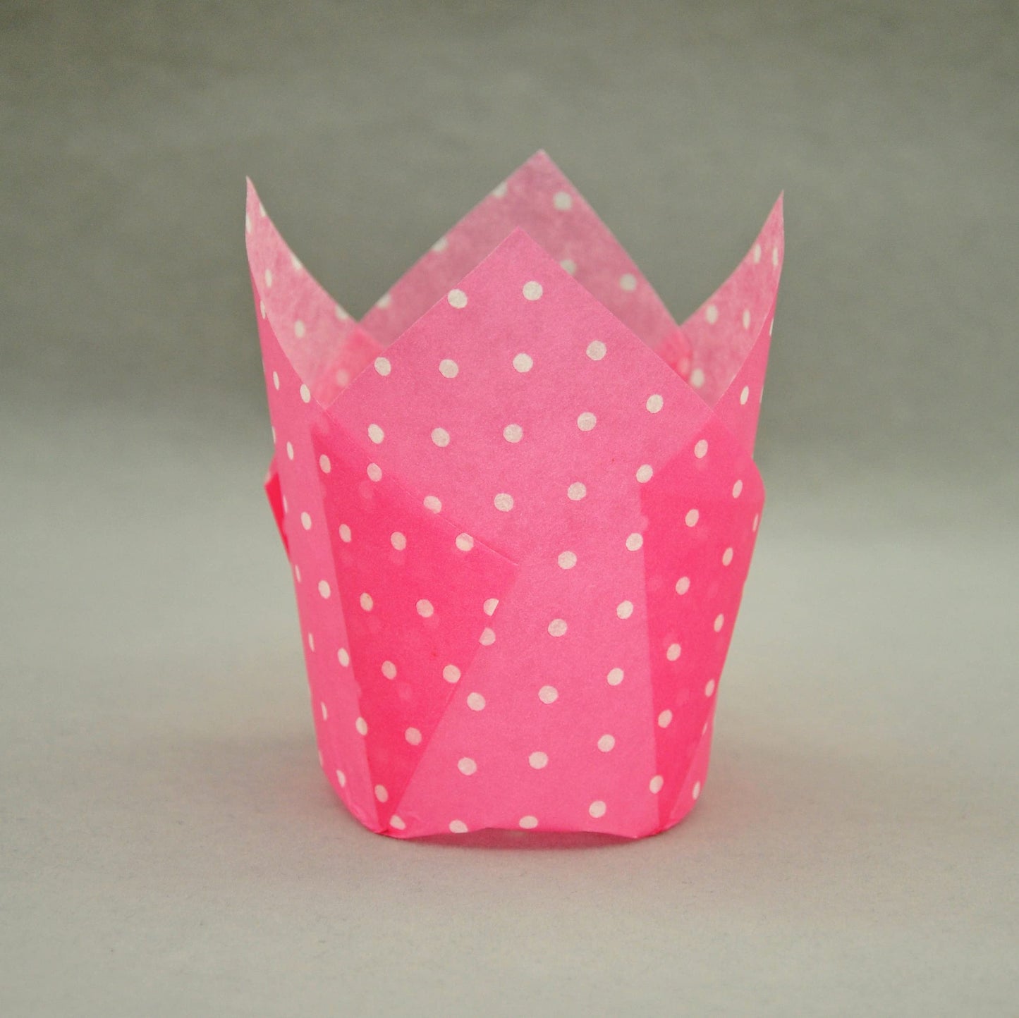 QLSmypkg Large Muffin Greaseproof paper Baking cupcake cups, 2-1/4" x 4" Pink printed with Polka Dot Tulip Baking Cup(Large) (125pcs)
