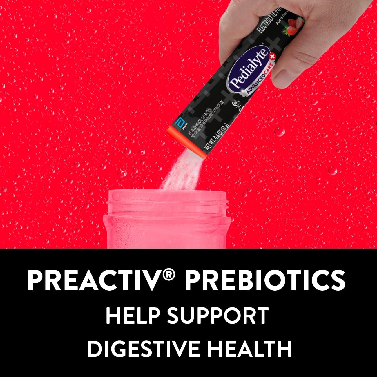 Pedialyte AdvancedCare Plus Electrolyte Powder, Has 33% More Electrolytes and PreActiv Prebiotics, Strawberry Freeze, 6 Powder Packets (Pack of 3)