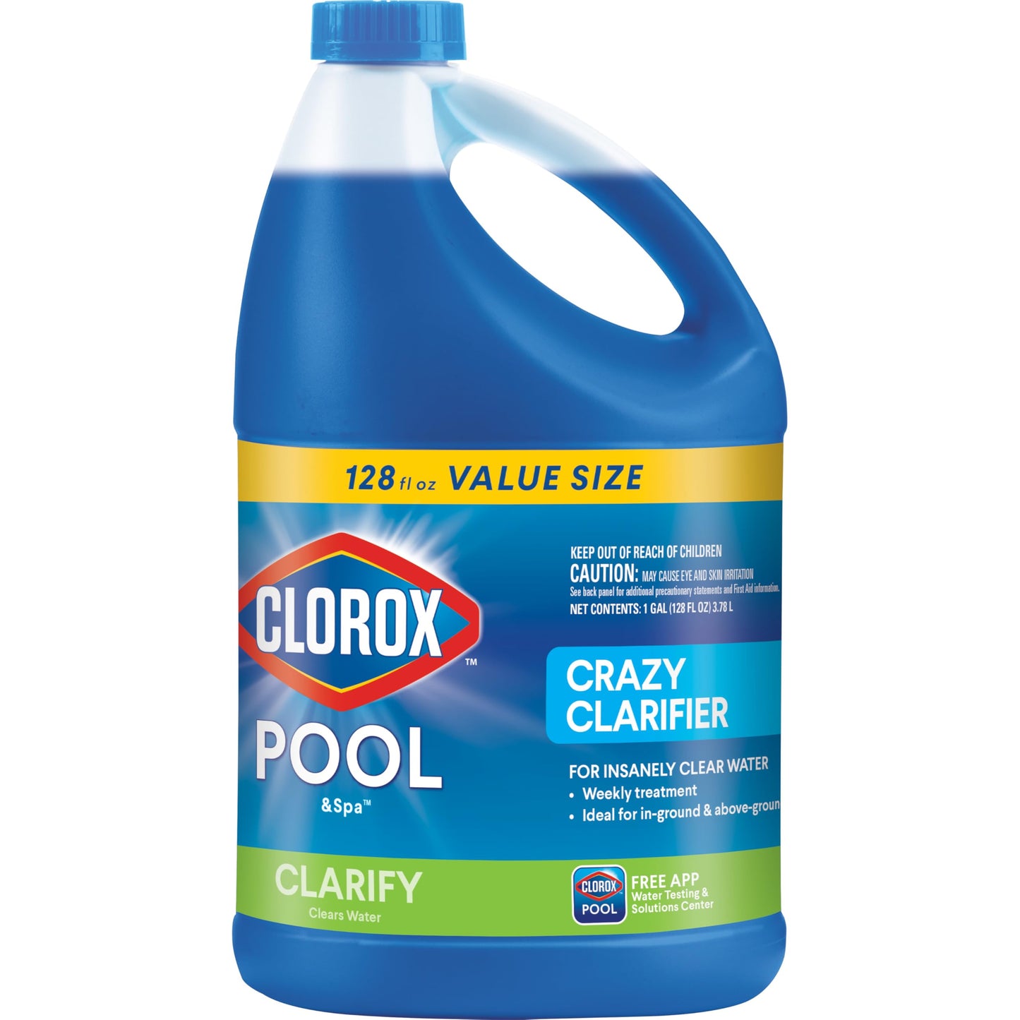 Clorox® Pool&Spa™ Swimming Pool Crazy Clarifier, Creates Crystal Clear Pool Water, 128 Fl Oz (Pack of 1)