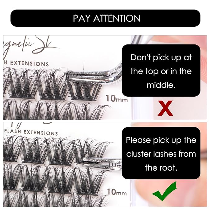 Cluster Lashes 72 Individual Lashes Clusters Eyelash Extensions False Eyelashes DIY Lash Extension Reusable False Eyelashes Natural Look Mix 10-16mm-DM27