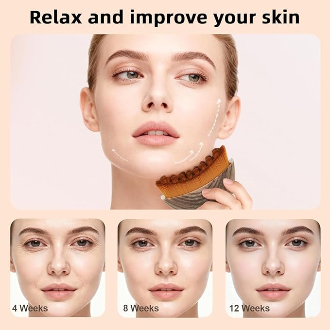Lymphatic Contour Face Brush – Facial Lymphatic Drainage Massager with Ultra-Soft Bristles, Ergonomic Design for Precise Skin Contact, Reduces Puffiness & Relieves Facial Tension