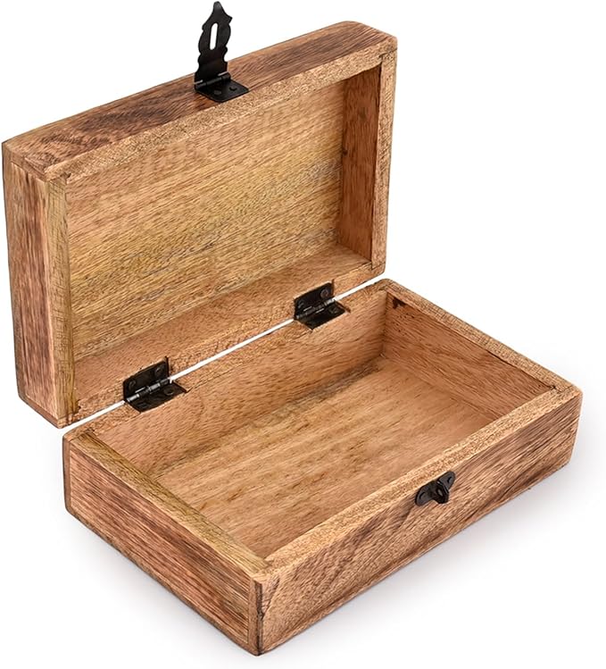 Samhita Handmade Mango Wood Tree of Life Engraving Beautifully Keepsake Box Jewellery Organiser Unique Gift Ideas for Men & Women (Flame Work Finish)