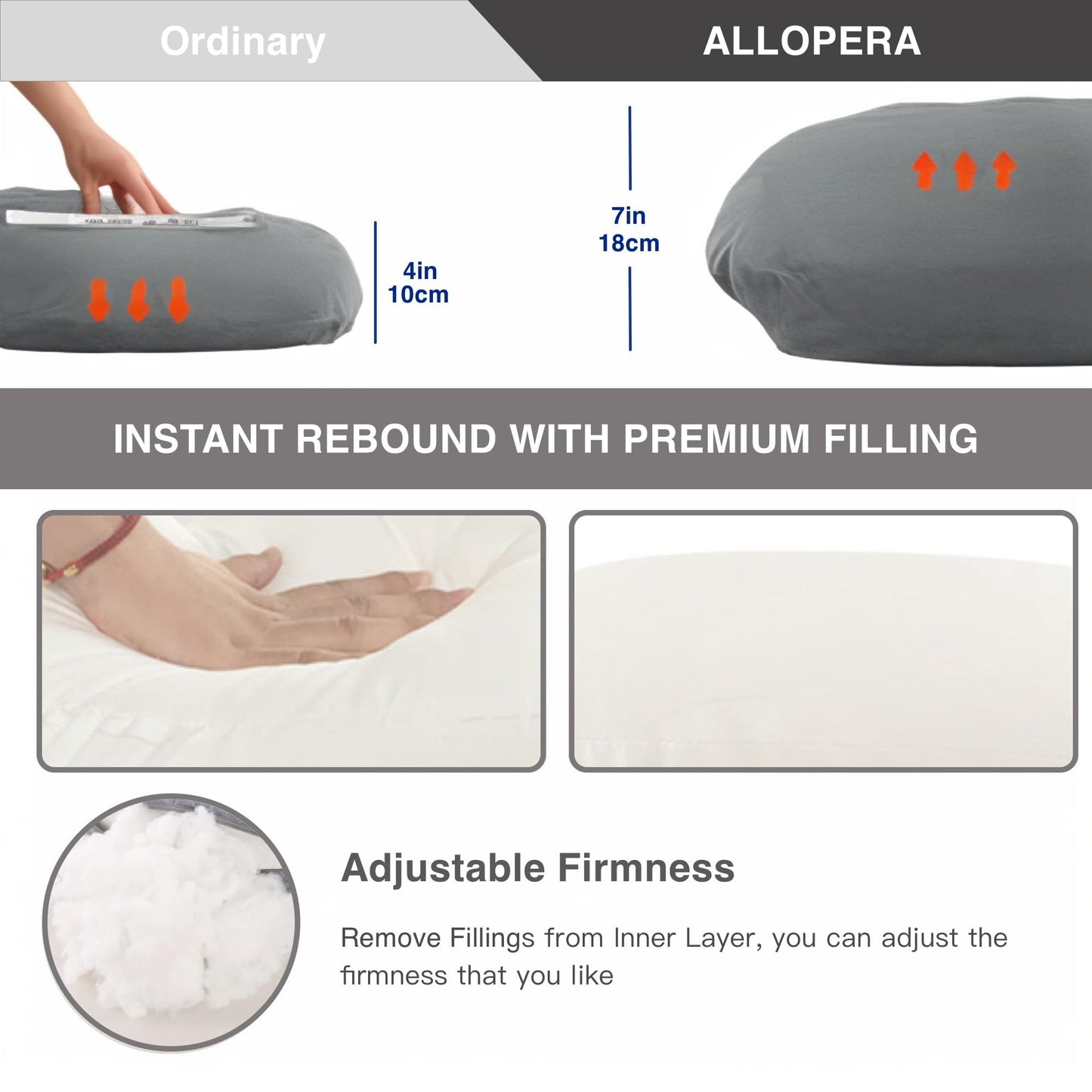 ALLOPERA Pregnancy Pillow, Full Body Maternity Pillow 57 inch, with Removable Washable Cover - Sleep Support for Legs, Back, Neck, Shoulder, HIPS, Belly for Pregnent Women, 100% Cotton