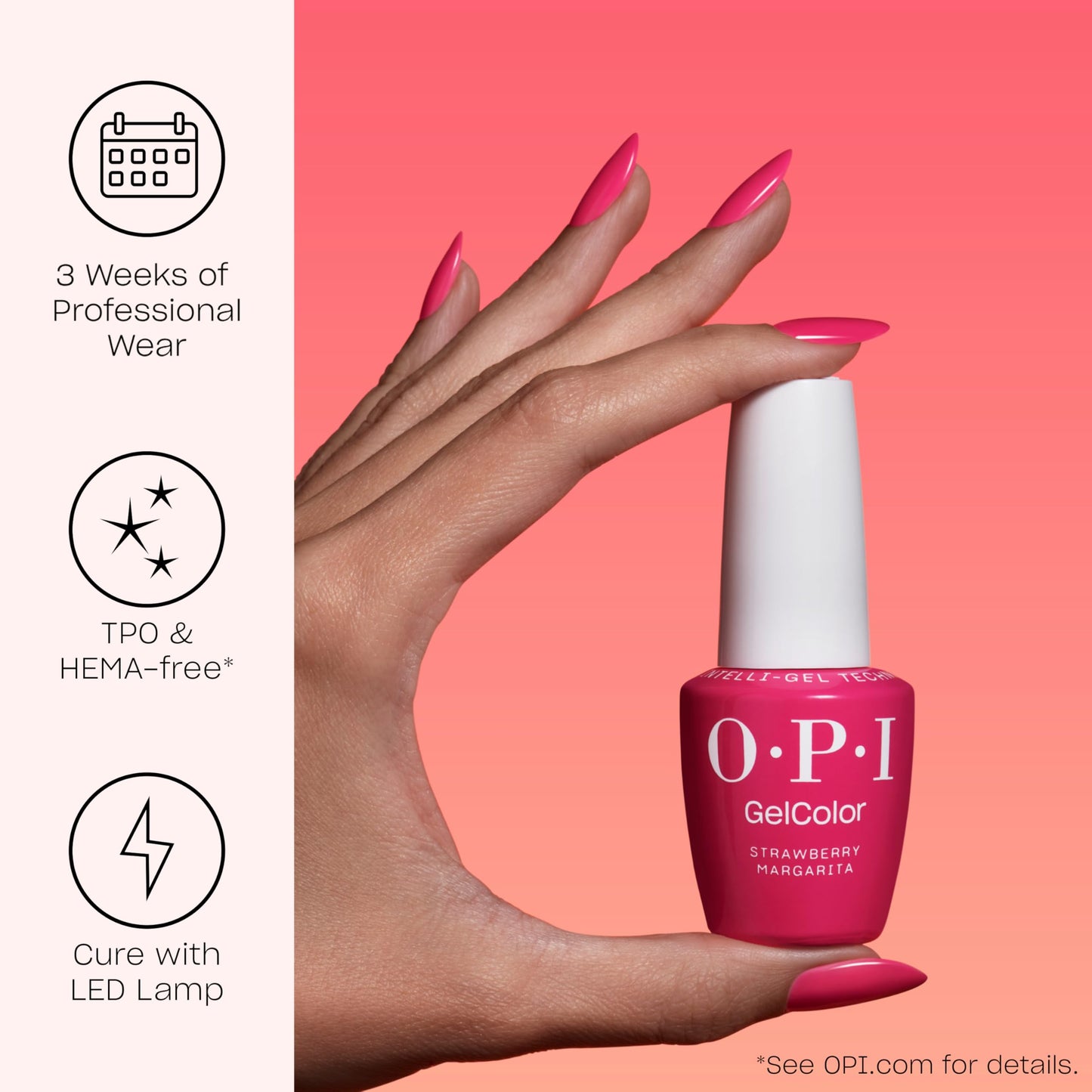 OPI GelColor Pink in Bio | Opaque Soft Muted Blush Pink Crème LED Cure Gel Nail Polish | Salon-Quality Shine, Long-Lasting Wear | 0.5 Fl Oz