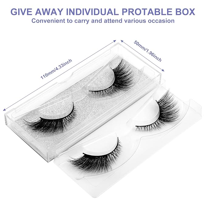 DYSILK Eyelashes Mink Lashes - False Eyelashes Fake Lashes 5 Pairs 6D Lashes Cat Eye Fake Eyelashes Strip Lashes Reusable Faux Mink Eyelashes Lash Extension Kit | Angel 4mm-17mm