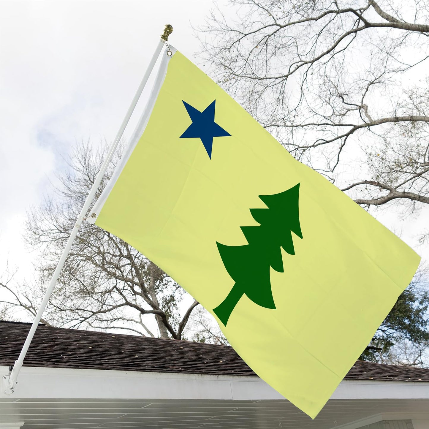 Original Maine State Flag 3x5ft Double Sided Outdoor 1901-1909 Original Maine Flag Heavy Duty Vivid Colors State Flags 3 Ply with Durable Canvas Header and Brass Grommets