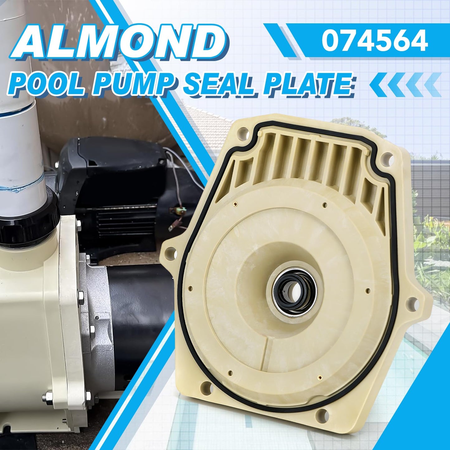 FQRANBO 25357-300-000 074564 Seal Plate Fits for Whisperflo Intelliflo Swimming Pool Pump with Seal Plate Gasket & Shaft Seal PS-1000