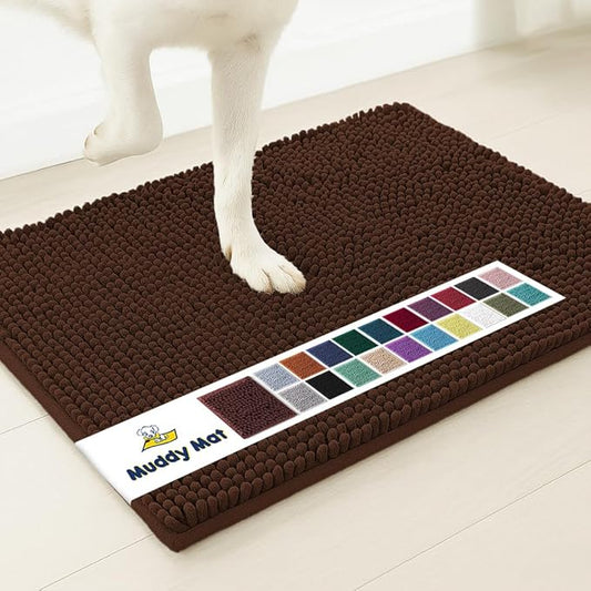 Muddy Mat® | Super Absorbent Door Mat Indoor, Microfiber Quick Dry Chenille Entryway Rug, Non-Slip Front Door Mat, Indoor Mats for Entryway, Machine Washable Pet Rug, Brown XXXL 72"X48"