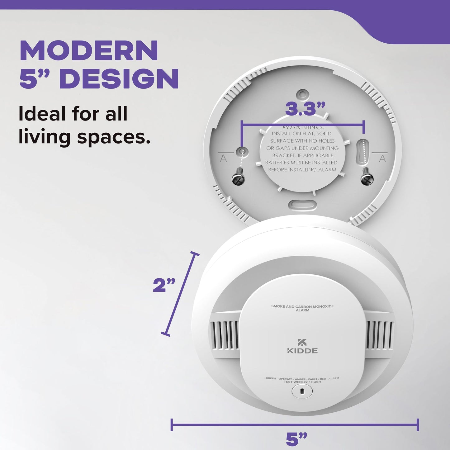 Kidde Hardwired Smoke & Carbon Monoxide Detector for Home, 10-Year Battery Powered, LED Notifications, 3-Pack