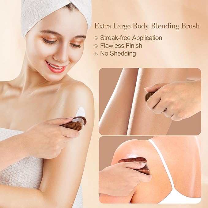 Self Tanner Tanning Brush for Self-Tan,Tanning Mitt Body Bronzer Brush for Self Tanner, Kabuki Leg Makeup Brush for Self Tanning Mousse