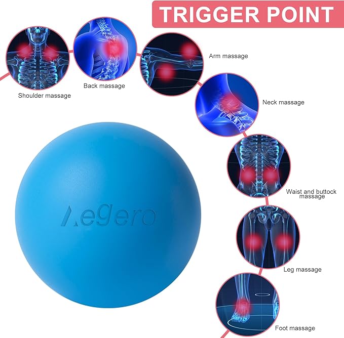 Massage Lacrosse Balls for Myofascial Release,Yoga Deep Tissue Massage,Trigger Point Therapy and Foot Plantar Fasciitis,Muscle Soreness Massager Ball (2Pack,Red)
