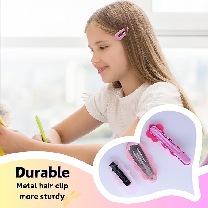 70PCS Hair Accessories for Girls Little Girl Hair Clips Barrettes for Baby Toddler Teens Women Kids Cute Candy Colorful Flower Gift for 6-18 Ages (Girls Hair Accessories)