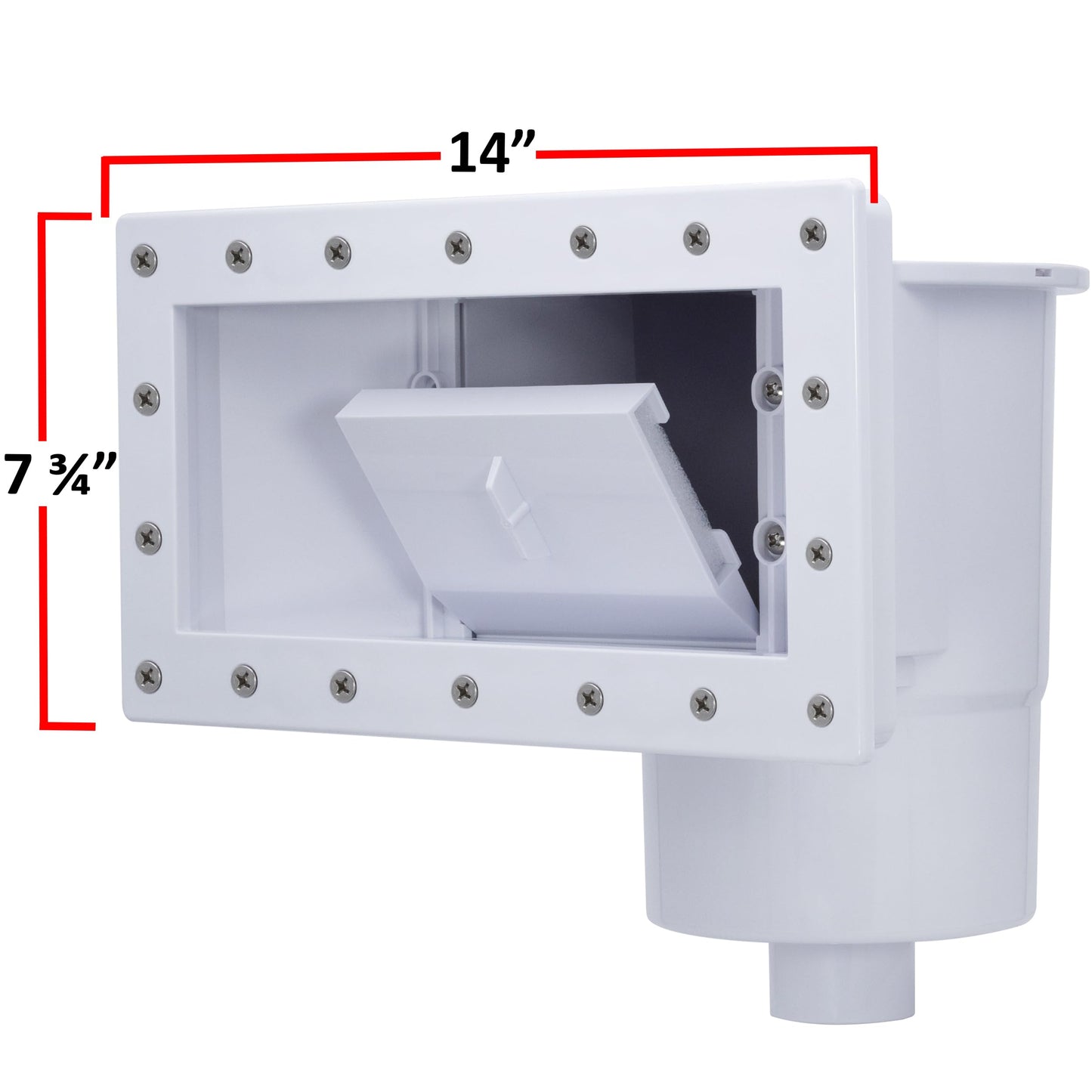 Rx Clear Heavy Duty Wide-Mouth Complete Thru-Wall Skimmer Kit for Above-Ground Swimming Pool | Made of Non-Corrosive Abs Plastic | Chemical Resistant | White