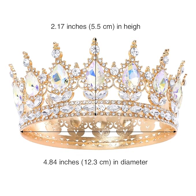 Queen Crown for Women Crystal Tiara for Women Rhinestone Wedding Headband for Bride Hair Accessories for Costume Birthday Party Prom