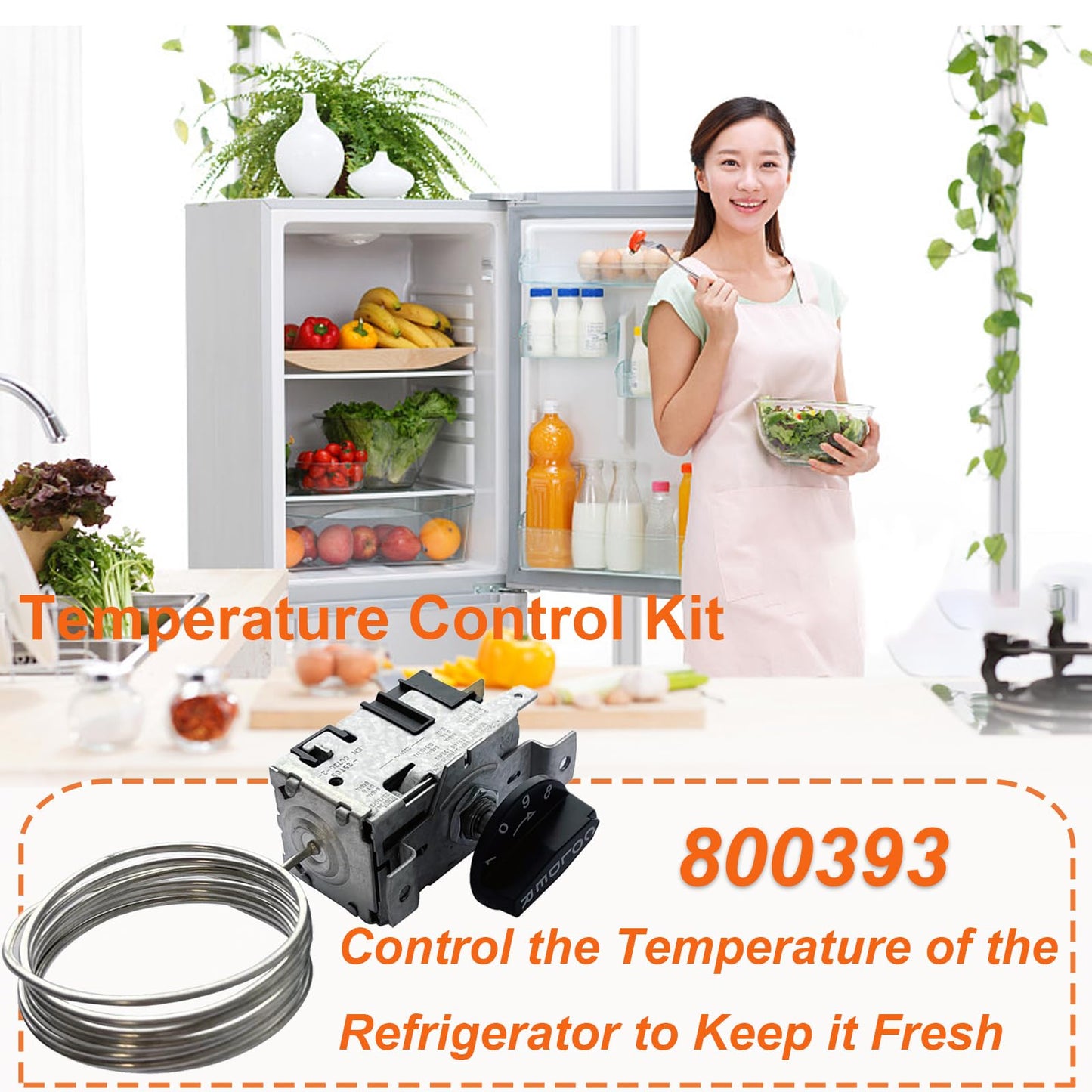 800393, 831932, 800306 Temperature Control Kit, Compatible with True Refrigerators and Freezer TC/TSD/T/GDM/GEM/G4SM Series, Replaces 461387 Refrigerator Parts Thermostat