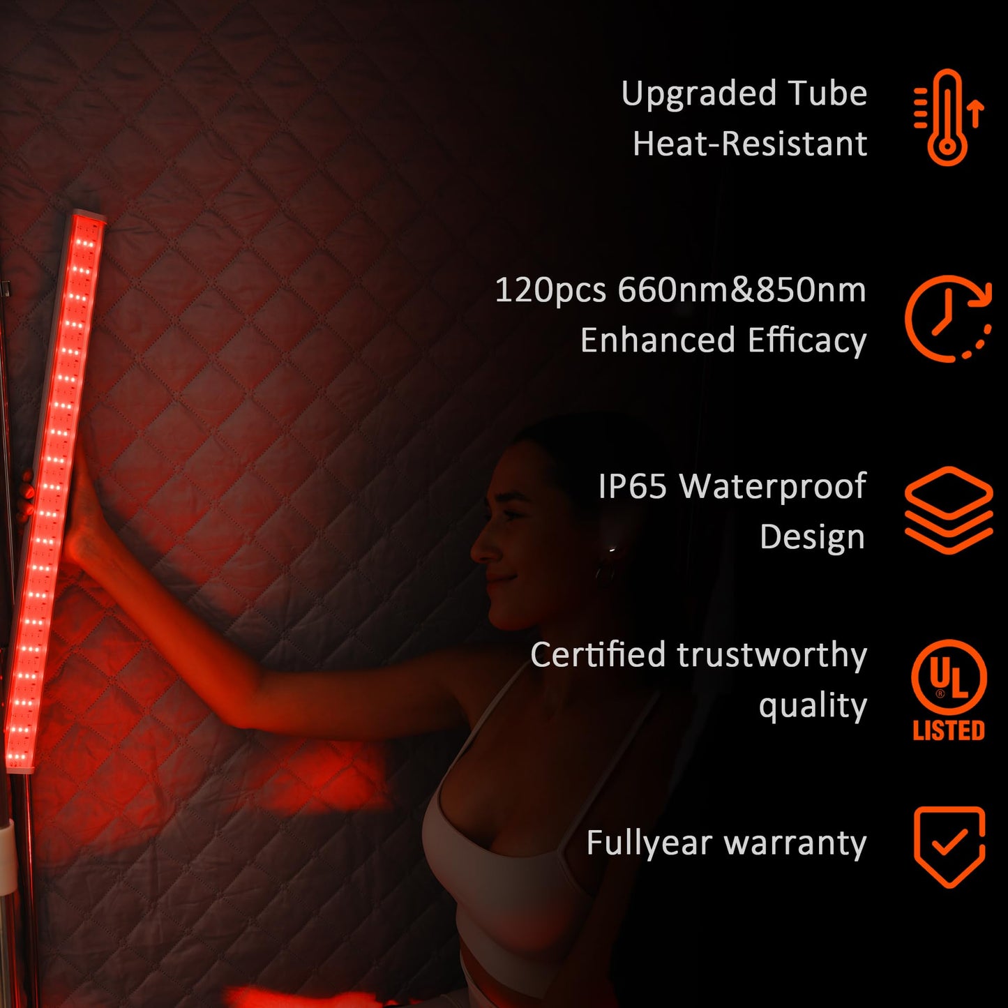 Lucear Red Light for Sauna 660nm and 850nm Infrared Therapy Panel for Portable Sauna Accessories