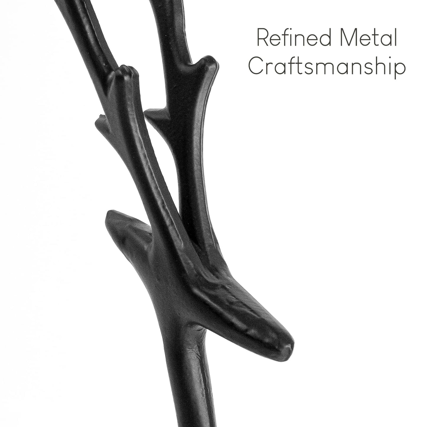 Christmas Decorations - Set of 2 Black Reindeer Statues - Modern Aluminum Alloy Xmas Figurines - Elegant Indoor Holiday Decor - Table Centerpieces - Ideal for Mantel Living Room Bedroom Office
