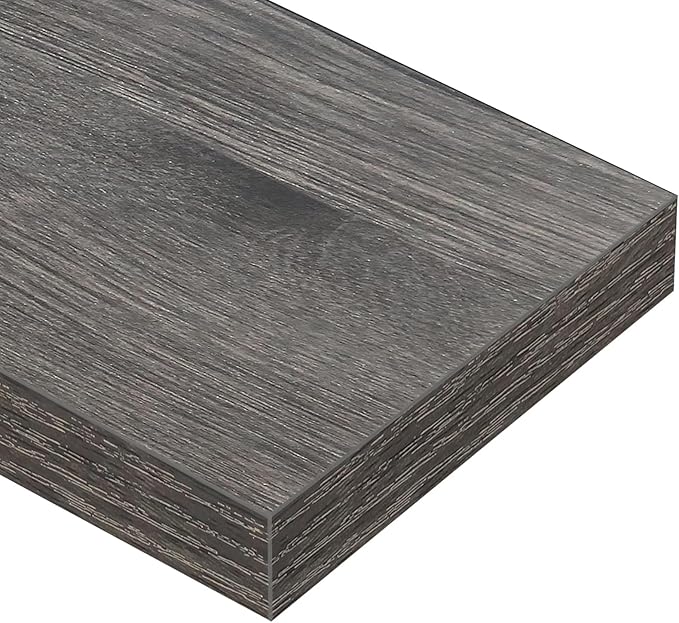 QEEIG Floating Shelves for Wall Bathroom Shelf Bedroom Kitchen Living Room Farmhouse Small Book Shelf 16 inch Set of 4, Grey (015-GY4)