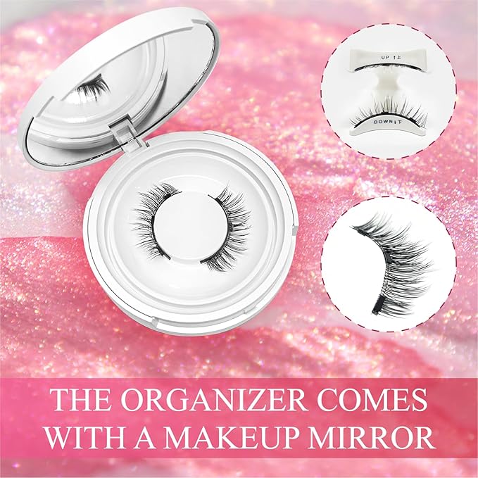 Magnetic Eyelashes With Applicator, Natural-looking, No Adhesive, No Eyeliner, Soft Comfortable Magnetic Lashes, Easy to Wear, Reusable (1Pair Eyelashes)