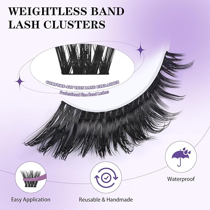B&Qaugen Lash Clusters B04 DIY Eyelash Extensions(B04,8-18MIX)