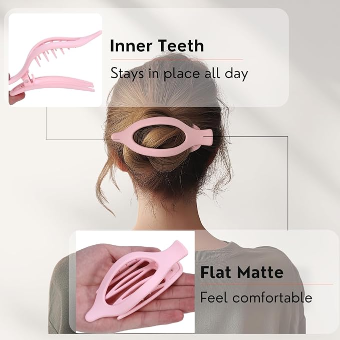 8 Pack Pastel Flat Hair Clips for Girls – Cute Matte Claw Clips in Pink, Blue, Green, Purple, Soft Color Aesthetic Hair Accessories, Non-Slip Barrettes Gift for Teen or Preppy Style