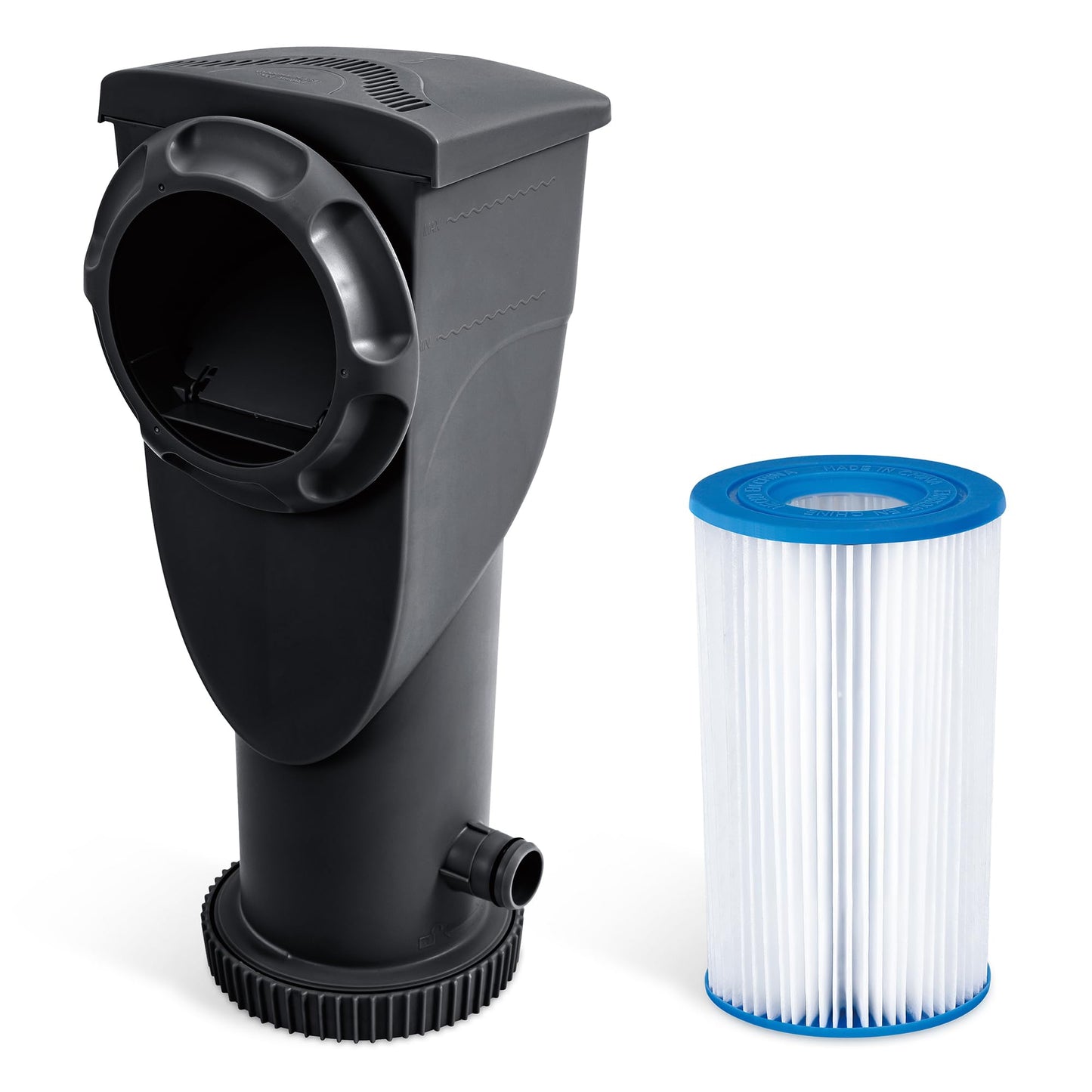 Summer Waves P53FX150K SkimmerPlus 1500 Gallon Above Ground Framed Swimming Pool Water Cleaning Filter Pump System, Black