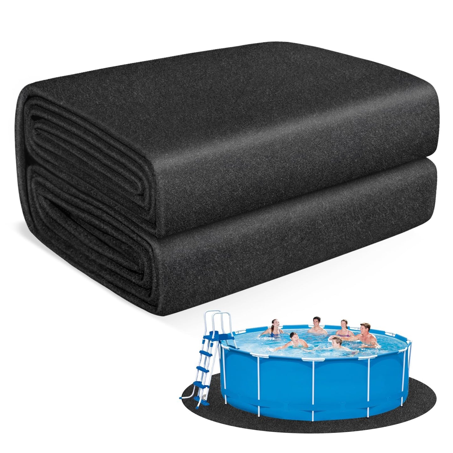 Thickened Pool Liner Pad for Above Ground Pool,Heavy Duty 18 FT Round Under Pool Mat Padding, Pool Ground Pad Mat Under Pool for Pool Bottom, Prevent Punctures, Extend Liner Life