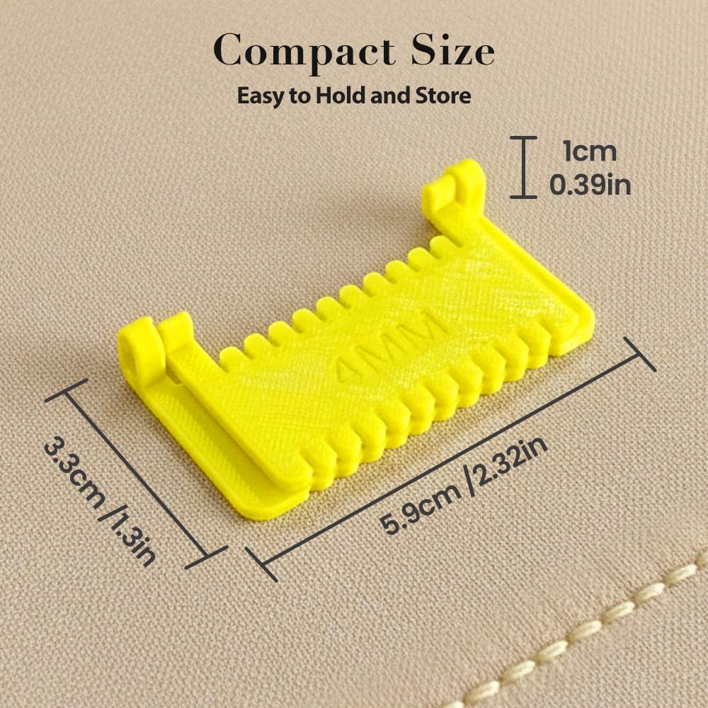 3pcs Clip-On Sewing Ruler, Hand Edge Stitch Lock and Sewing Gauge for Even Stitches, Quilting Templates with 2mm, 3mm, 4mm Spacing (Set C)