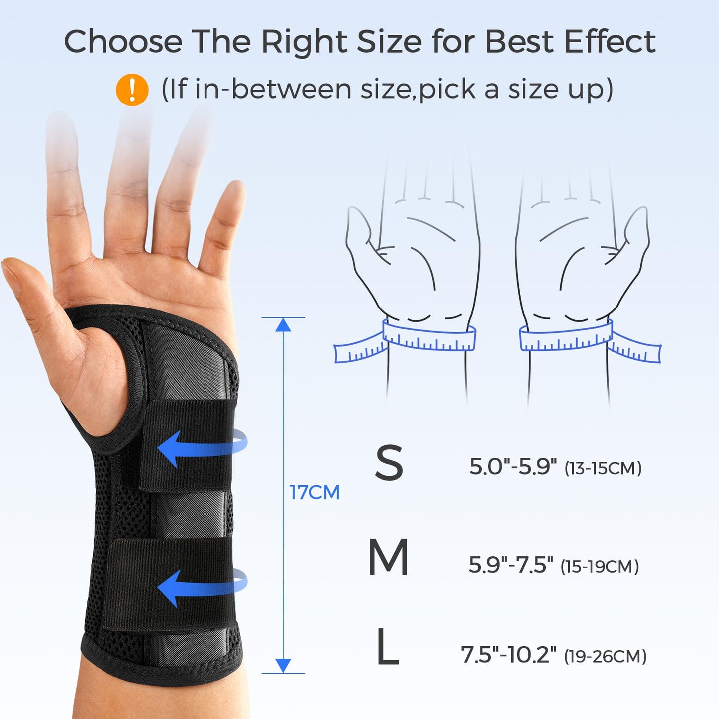 FREETOO Wrist Brace for Carpal Tunnel,[New Upgrade-Anatomically shaped] Adjustable Wrist Support Splint for Men and Women,Hand Brace for Pain Relief, Tendinitis,Arthritis,Right Hand,Small,Black-Rose Red