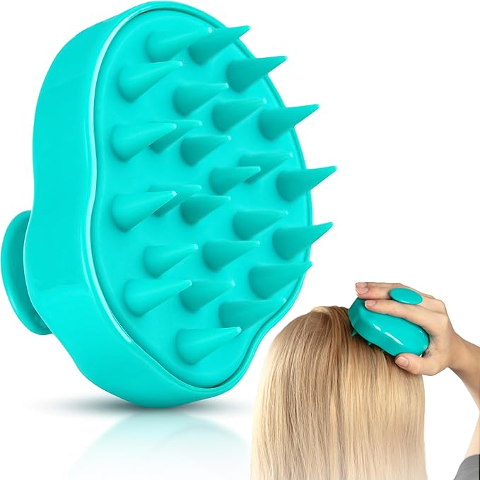 RELAXXO Scalp Massager Hair Growth – Exfoliator & Hair Scrubber for Scalp, Soft Bristles for Dandruff & Soothing Comfort, Shampoo Brush, Wet & Dry Use, Green