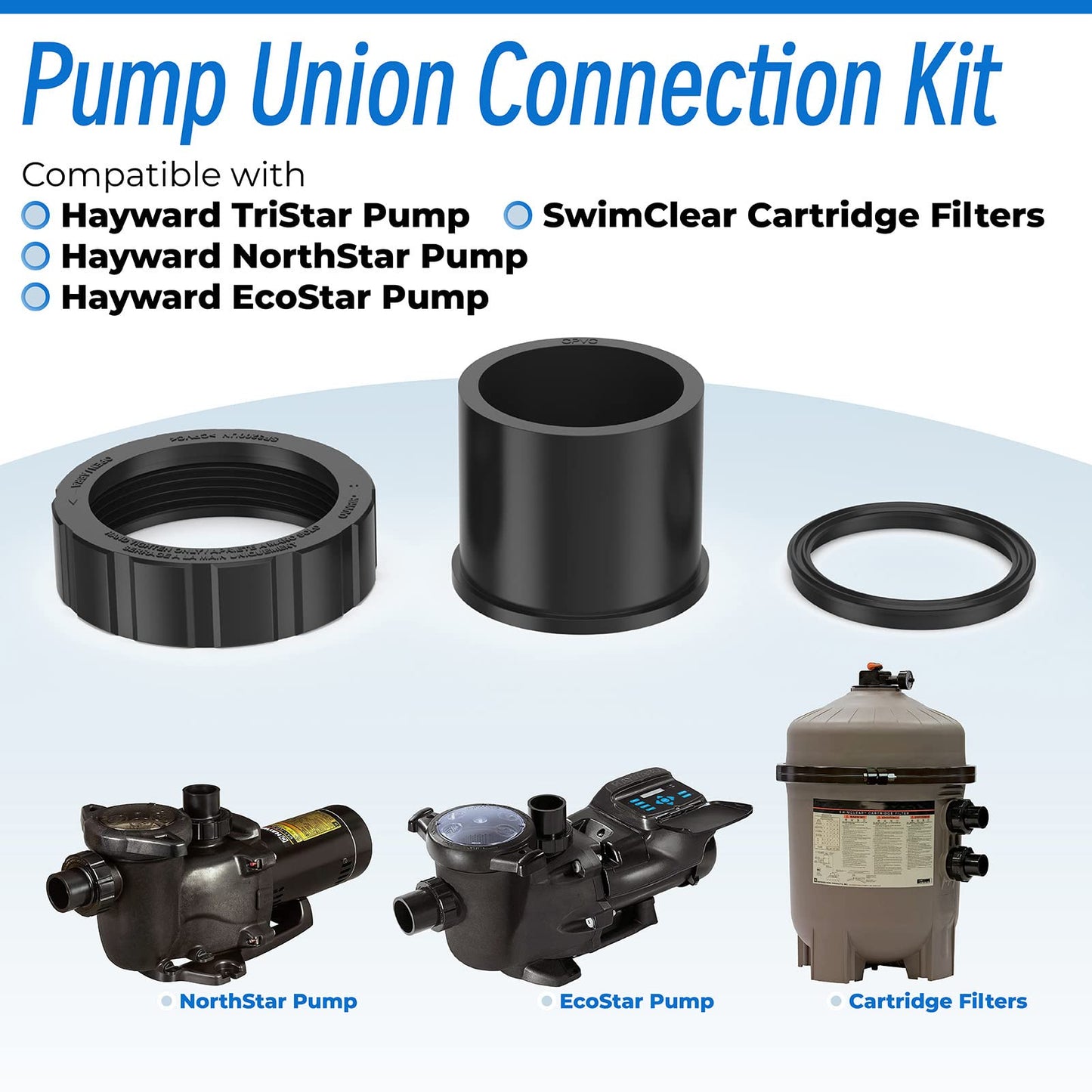 Sconva SPX3200UNKIT Pump Union Connection Kit Compatible with Hayward Tristar, Northstar, EcoStar Pumps, SwimClear Cartridge Filter & Universal H-Series Low Nox Heater (2 Pack)