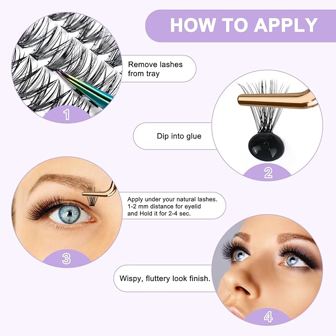 B&Q Lash Clusters 280PCS Natural Eyelash Clusters 40D D 9-16mm Individual Lash Wispy Eyelash Extension with Soft Thin Band Classic Look Pestañas Postizas Comfortable DIY at Home(40D-D-9-16mm)