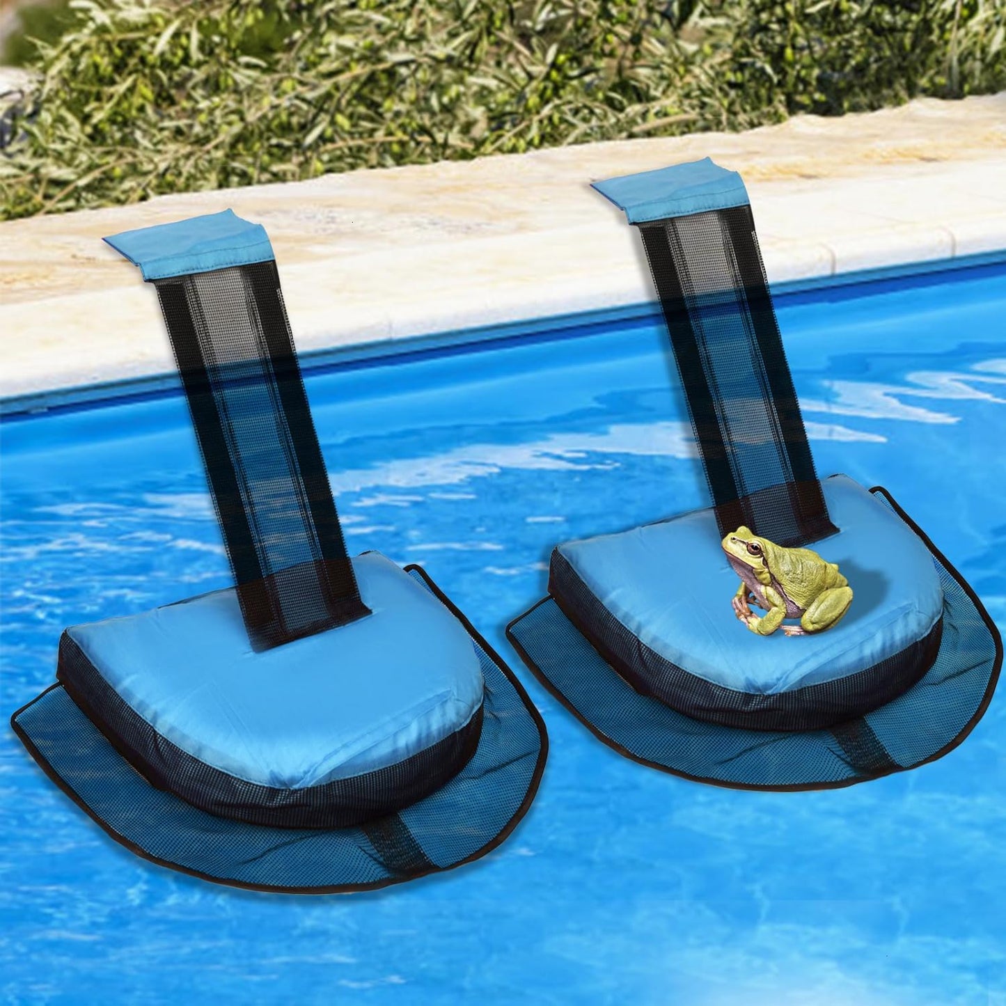 Monrocco 2 Pcs Pool Animal Saving Escape Ramp, Frog Saver for Swimming Pool Critter, Pool Rescue Tool for Frogs, Reduces Frogs Maintenance Accessories (Light Blue)