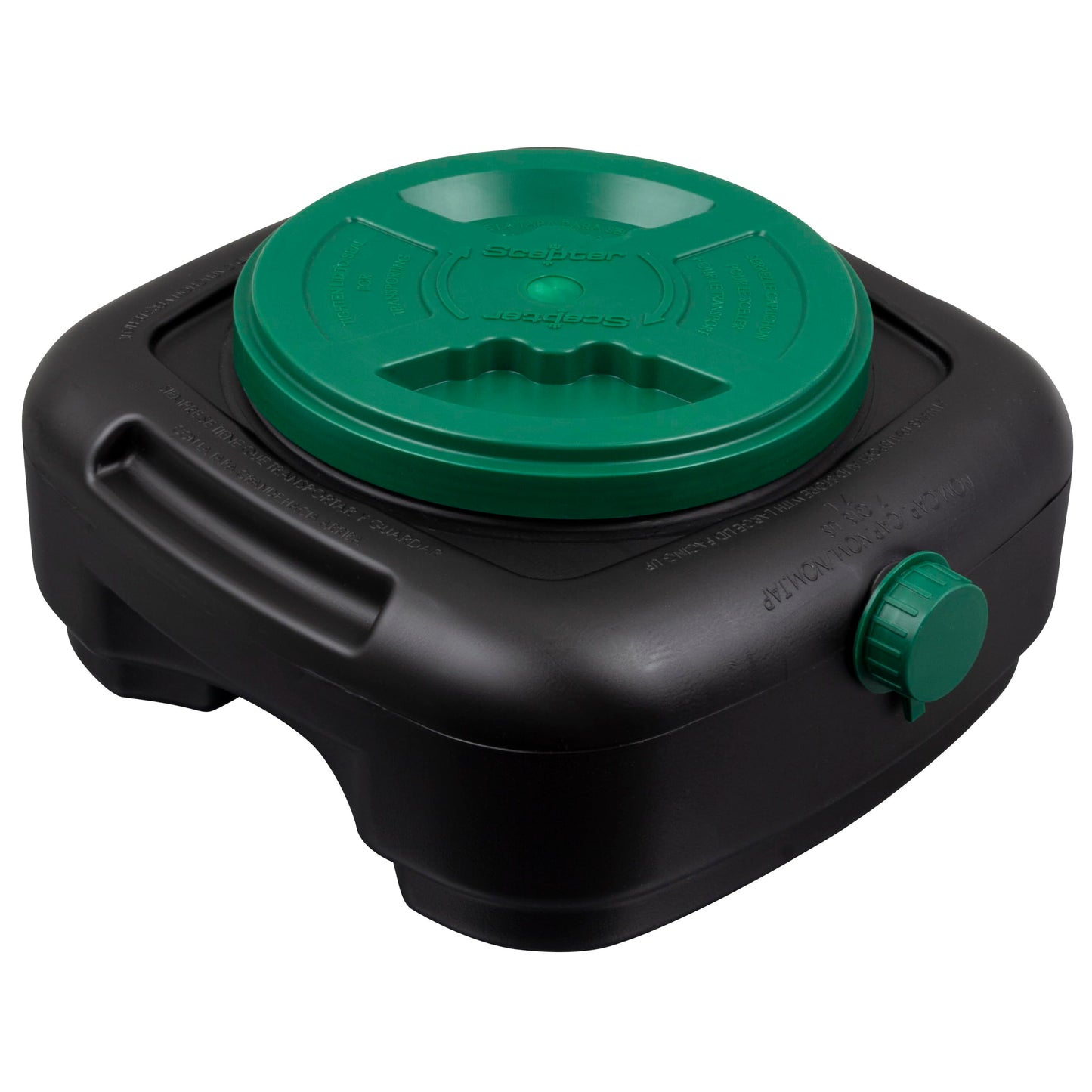 Scepter AM07029 7.3 Quart Oil Drain Pan with Lid, Filter Drain Screen, and Pour Spout for Automotive Fluids Including Engine Oil, Anti-Freeze, Transmission Fluid and More, 12" x 12-3/4" x 5.6"