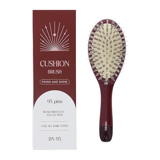 Boar Bristle Hair Brush -boar bristles + nylon pinsÃ¯Â¼Â Smoothes & Detangles All Hair Types, Hairbrush for Women, Men & Kids, Distributes Oils for Natural Shine & Stimulates Scalp