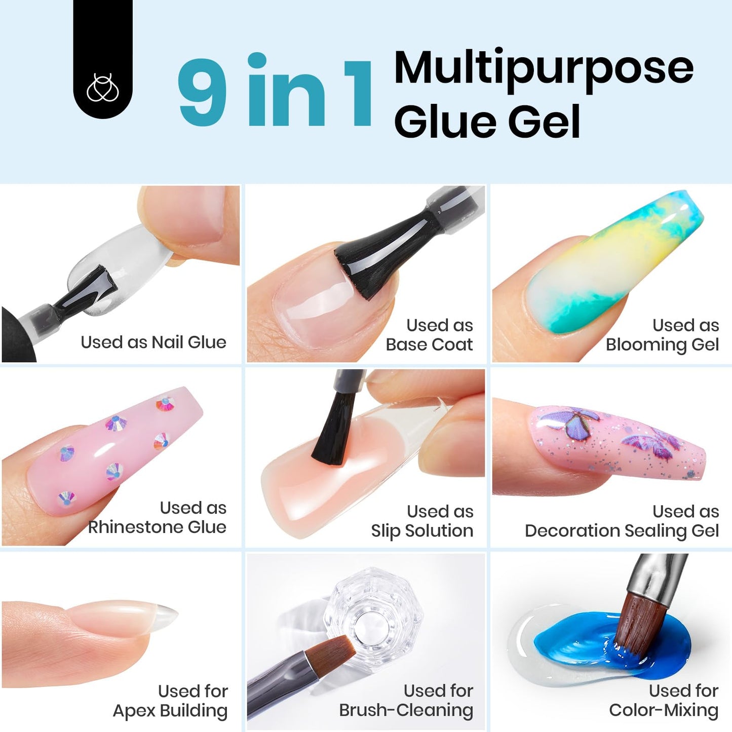 Beetles Gel Nail Kit Amond Shape - 504Pcs Gel Nail Kit Easy Extension Set Etch X Nail Tips Short Almond Half Matte Nail Tips 9 in 1 Glue Uv Led Light Gift for Women