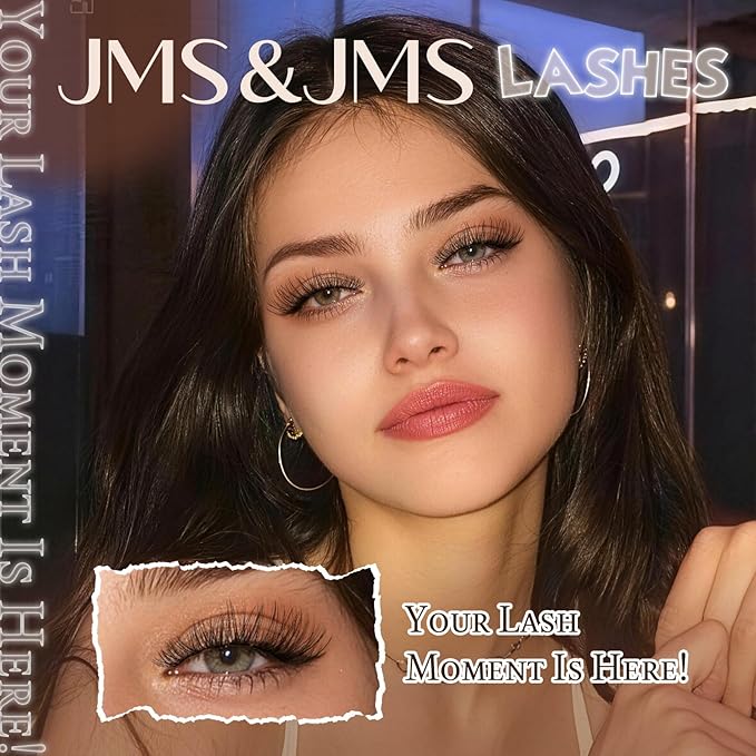 JMS&JMS Lash Clusters Kit Lash Lift Kit Wispy Fluffy Lash Clusters with Lash Bond and Seal Eyelash Applictor Lash Remover Lash Extension Kit for Beginner (JMS04-D-8-18Mix)