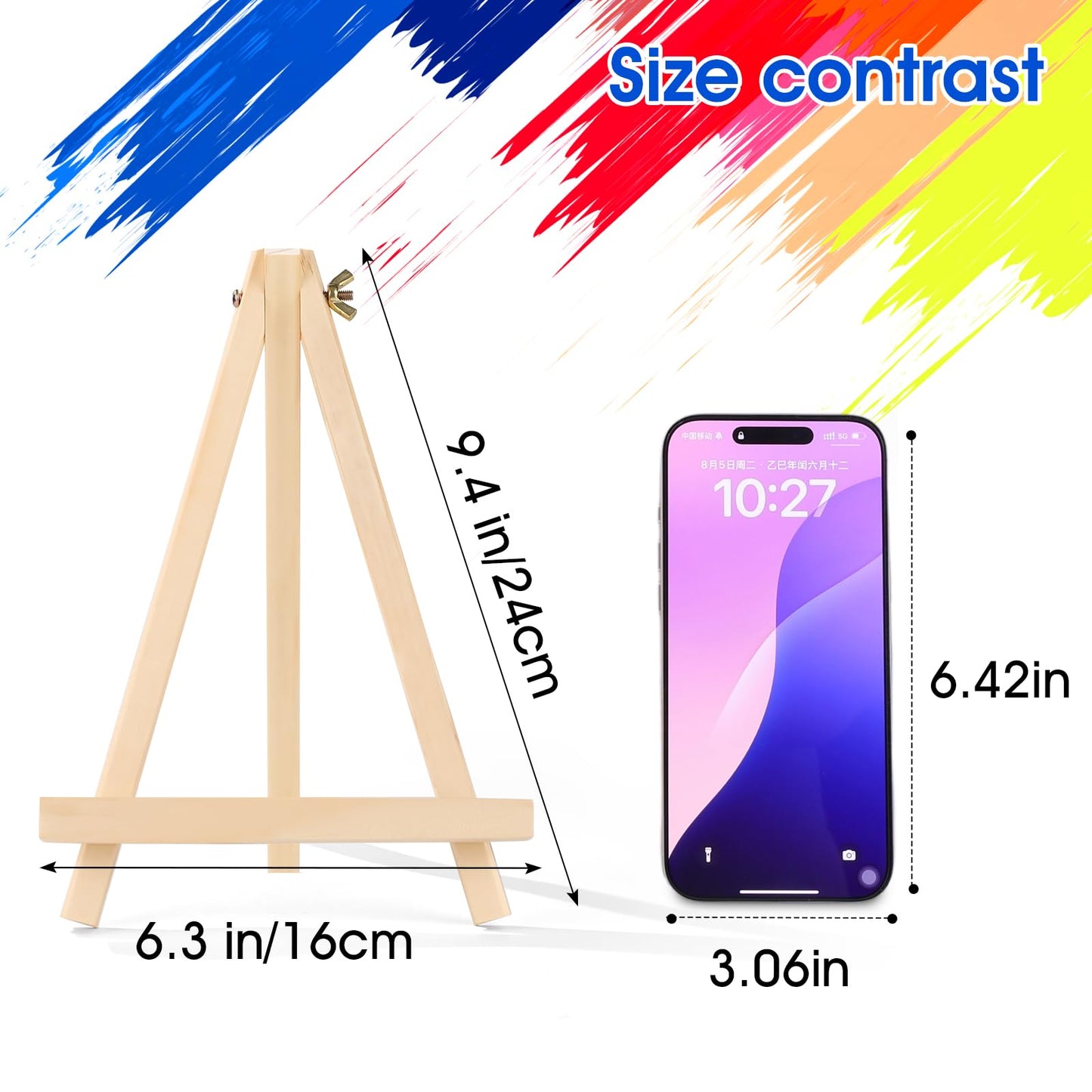 12 Pack 9 Inch Wood Easels, Easel Stand for Painting Canvases, Art, and Crafts, Tripod, Painting Party Easel, Kids Student Tabletop Easels for Painting, Portable Canvas Photo Picture Sign Holder