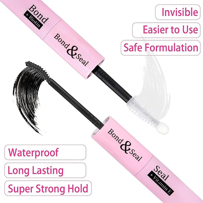 Geeneiya 20D+40D Lash Extension Kit Wispy Lash Clusters Kt Natural Cluster Eyelash Extensions with Waterproof Lash Bond and Seal