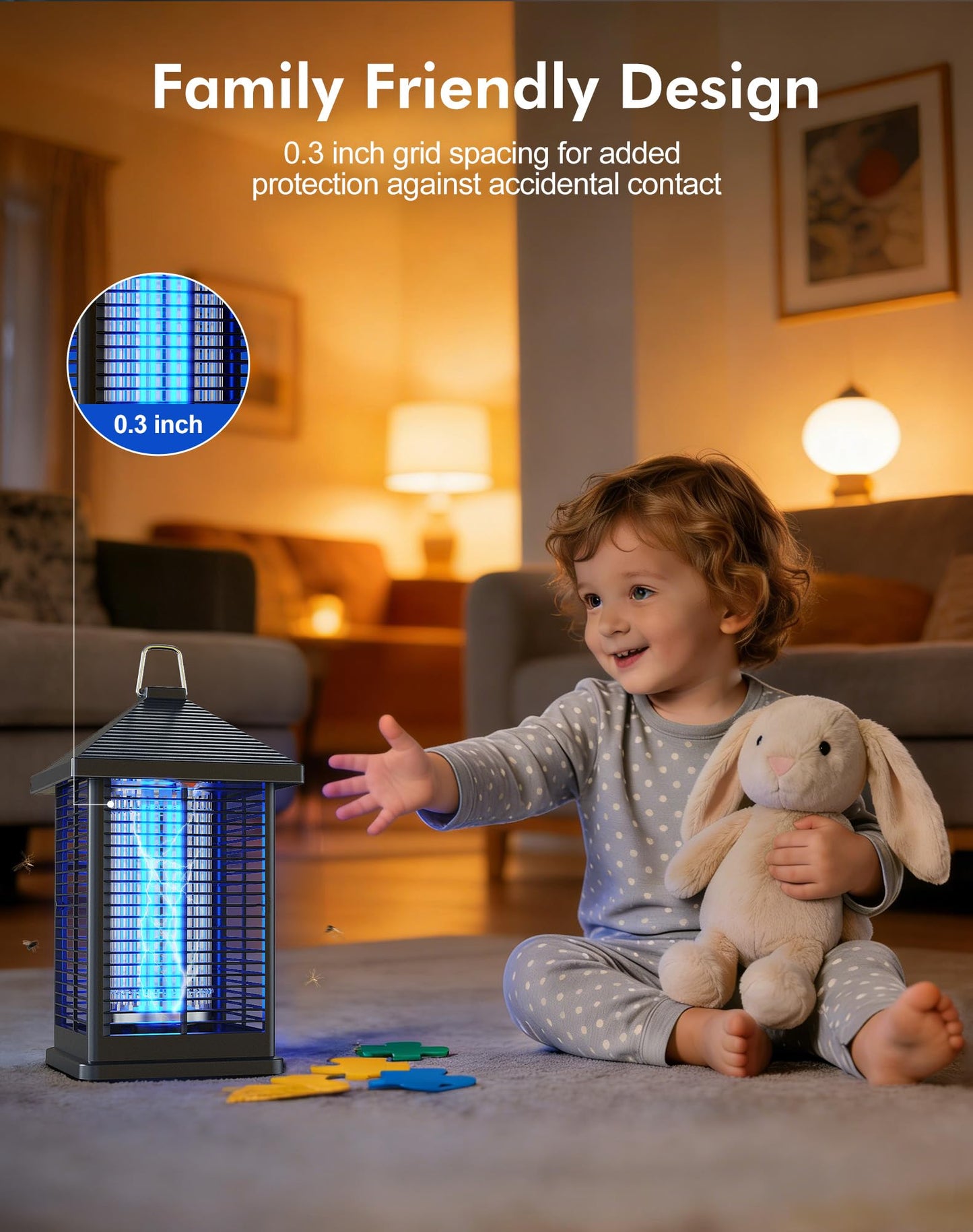REOGLE Bug Zapper Indoor & Outdoor with Auto Smart Light Sensor, 4000V Electric Mosquito Zapper, Insect Fly Trapper, Covers 2100 sq ft, IPX4 Waterproof Mosquito Lamp for Patio, Garage, Backyard, Porch